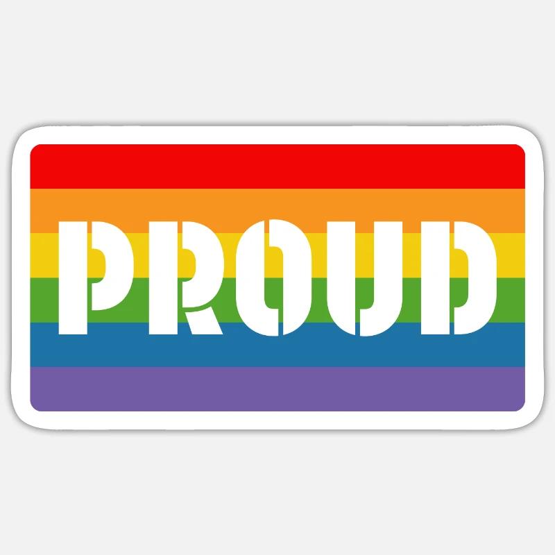Rainbow proud - Sticker Größe S (10 x 10 cm) - Mattweiß