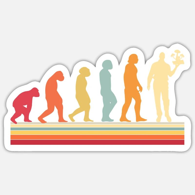 Mycologue de l’évolution de la chasse aux champignons Sticker taille S (10 x 10 cm)