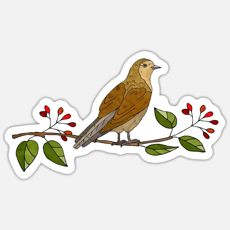 Oiseau - Sticker taille S (10 x 10 cm) - blanc mat