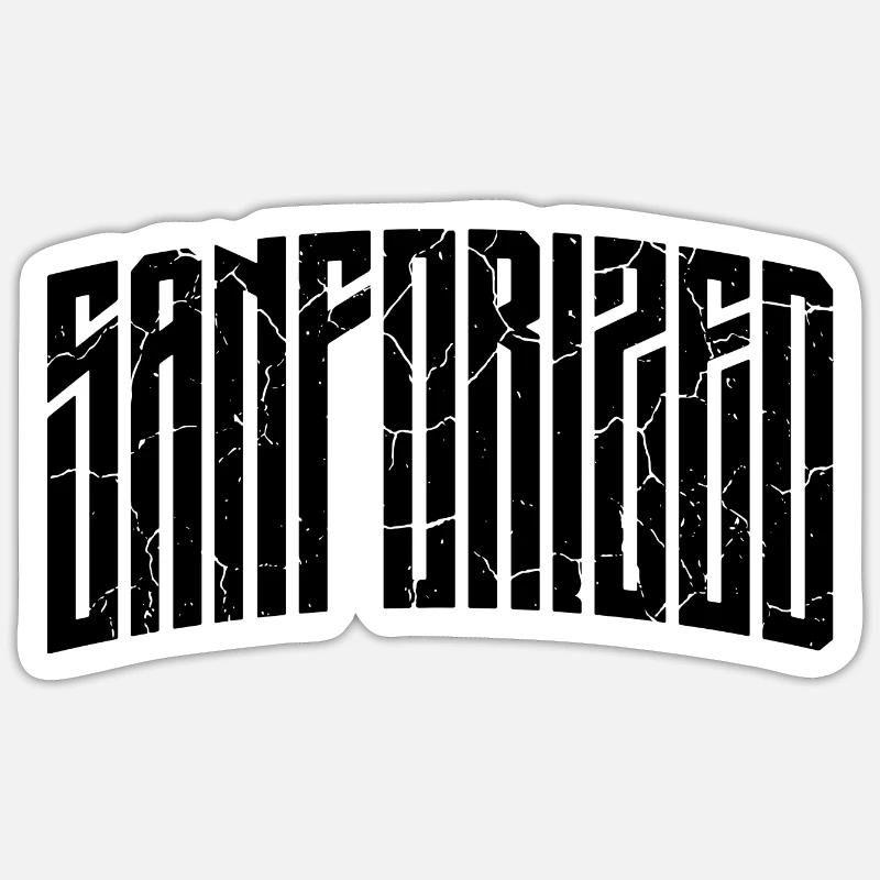 Sanforized - Sticker Größe S (10 x 10 cm) - Mattweiß