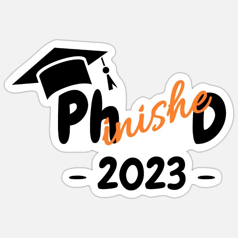 Abschluss Doktor Phinished 2023 - Sticker Größe S (10 x 10 cm) - Mattweiß