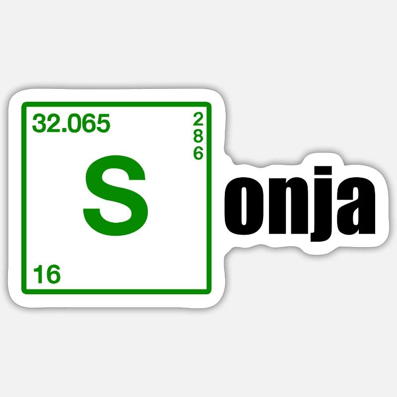 Sonja Geschenk black - Sticker Größe S (10 x 10 cm) - Mattweiß