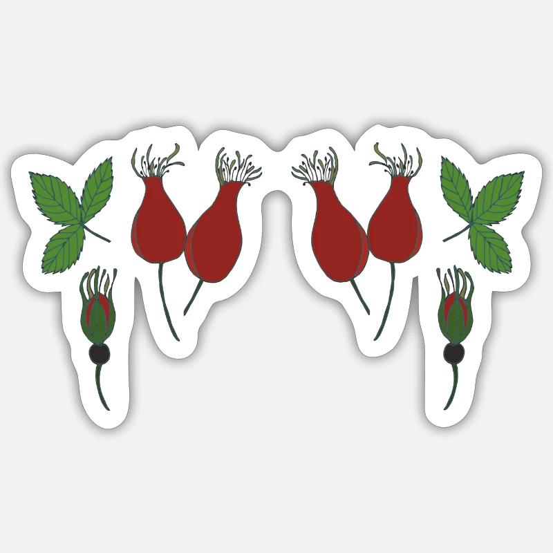 L’églantier dans la forêt - Sticker taille S (10 x 10 cm) - blanc mat