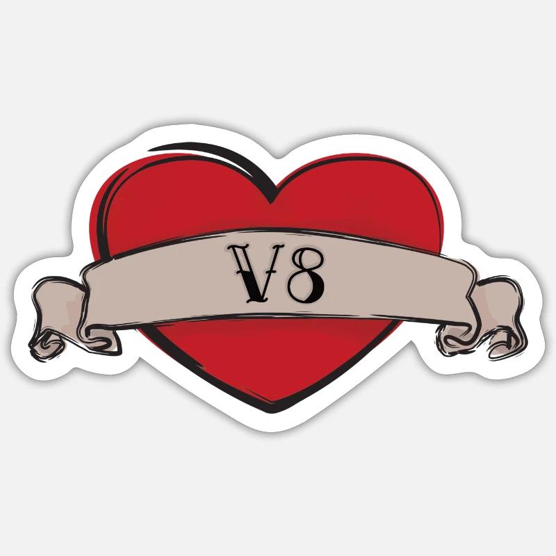 I love V8! Sticker size S (10 x 10 cm)