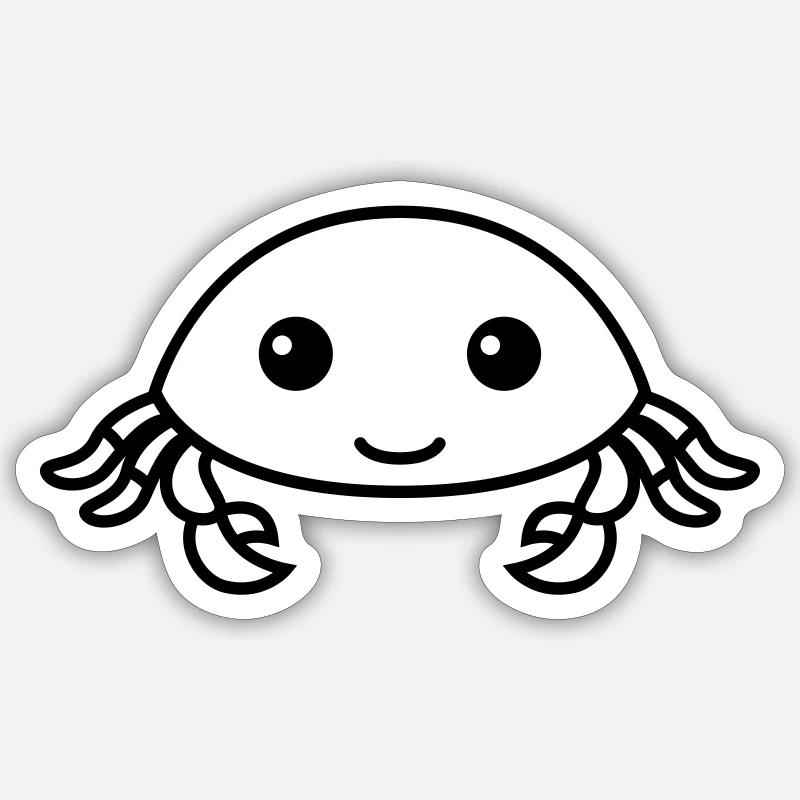 Krabbe Comic Tier Sticker Größe S (10 x 10 cm)