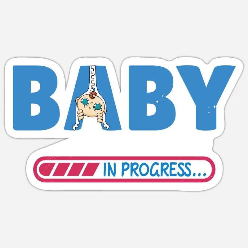 Bébé en cours - Sticker taille S (10 x 10 cm) - blanc mat