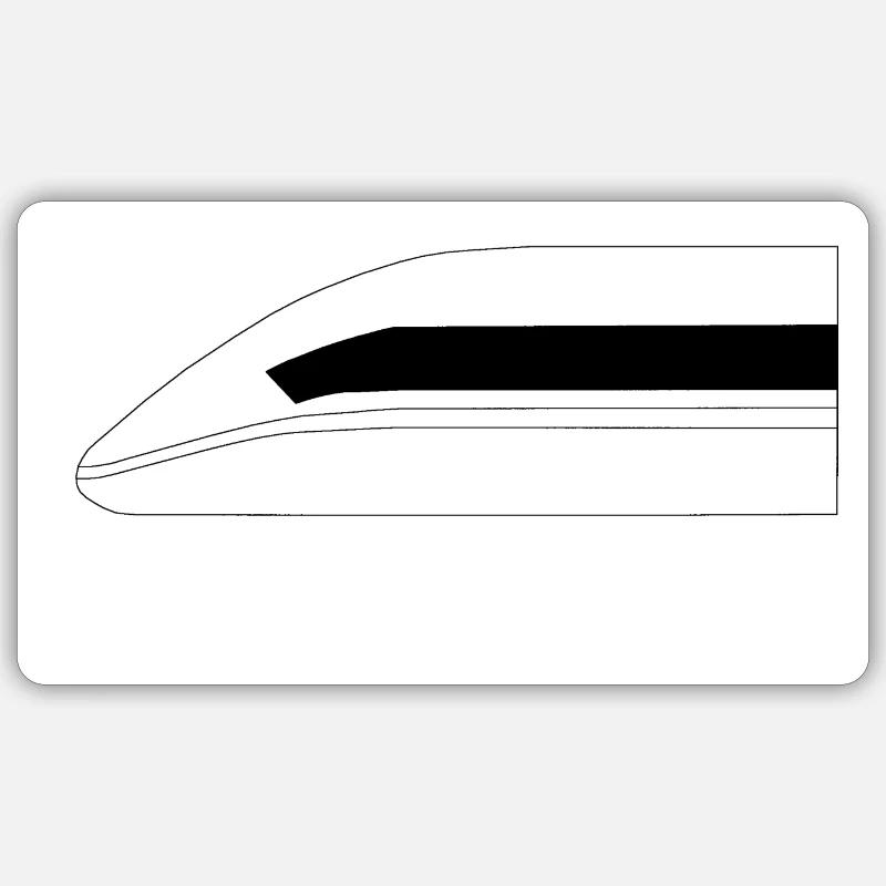 ICE3 Outline - Sticker Größe S (10 x 10 cm) - Mattweiß