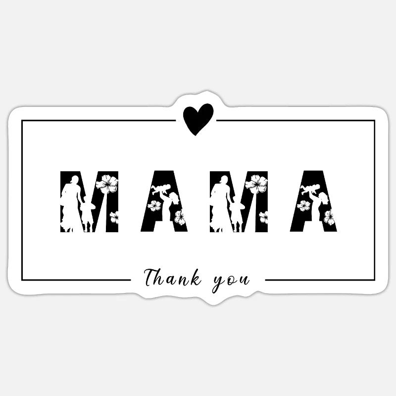 DANKE MAMA, Muttertag Sticker Größe S (10 x 10 cm)