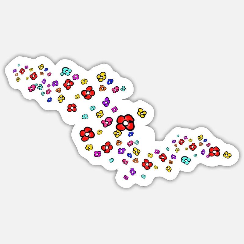 Nuage de fleurs Sticker taille S (10 x 10 cm)