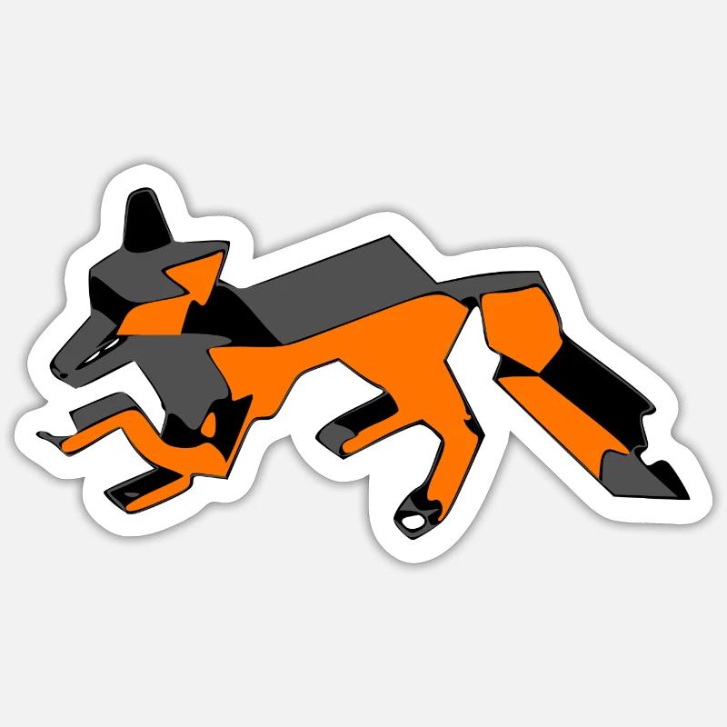 The isometric fox - Sticker size S (10 x 10 cm) - white matte