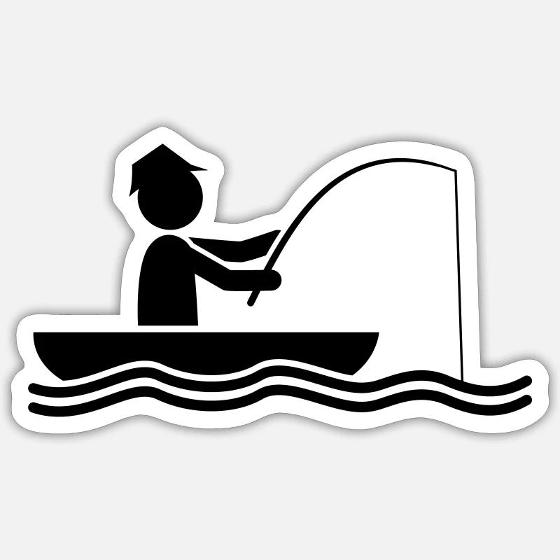 fishing 1 - Sticker Größe S (10 x 10 cm) - Mattweiß
