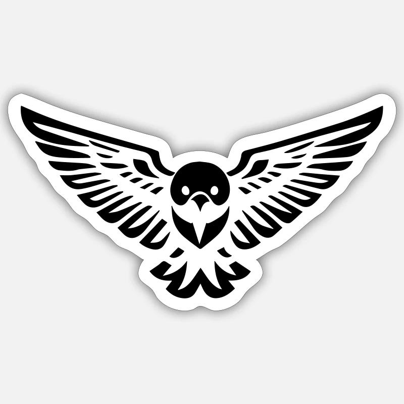 Vogel-Eule oder Adler fliegen vorne Sticker Größe S (10 x 10 cm)