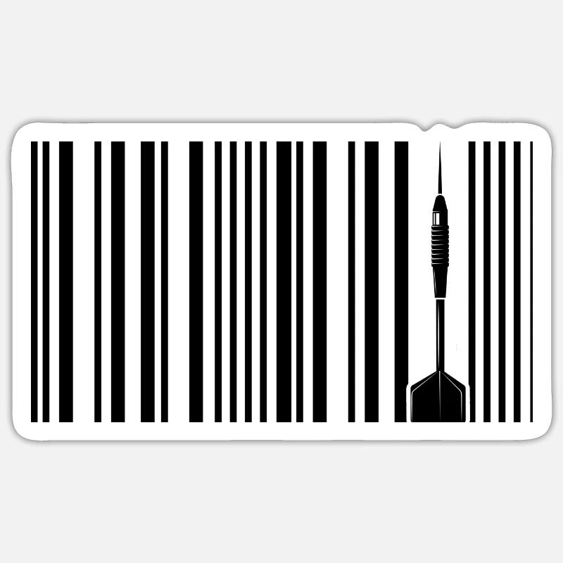 dart dartspieler darten "dart-barcode-dartcode" Sticker Größe S (10 x 10 cm)