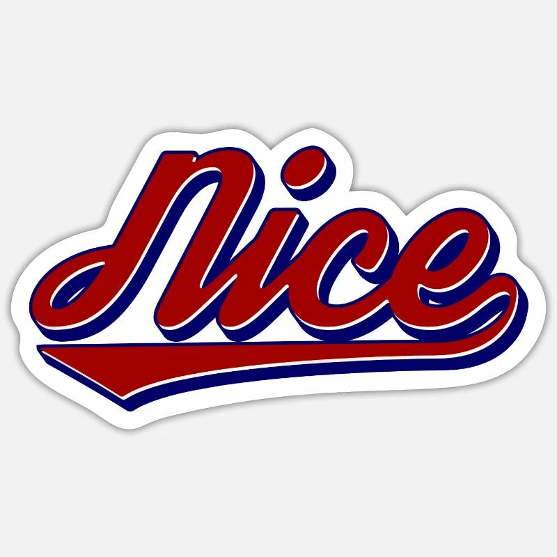Style de logo rétro Nice Script Sticker taille S (10 x 10 cm)