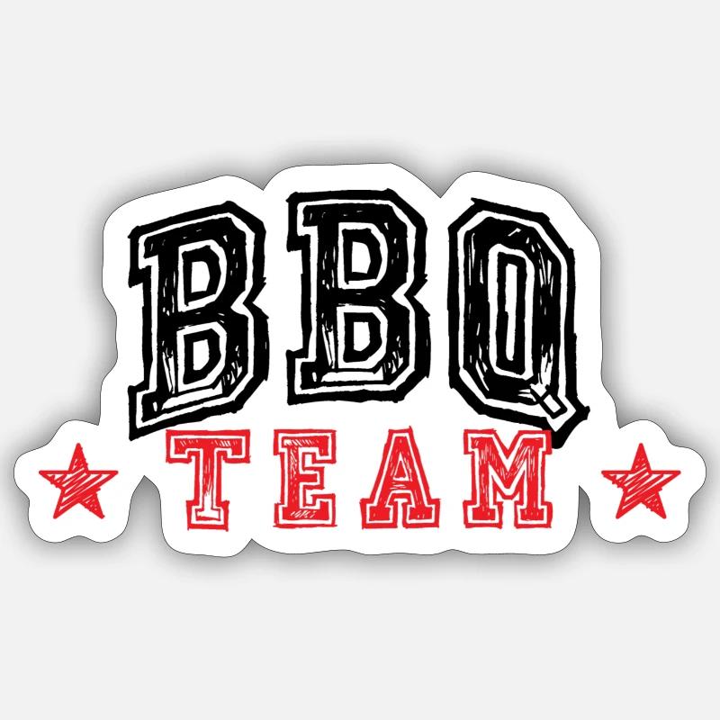 Bbq Team - Sticker size S (10 x 10 cm) - white matte