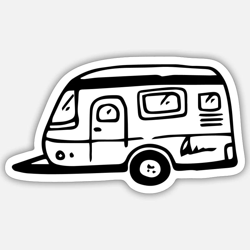 Caravan Camping Caravan - Sticker size S (10 x 10 cm) - white matte
