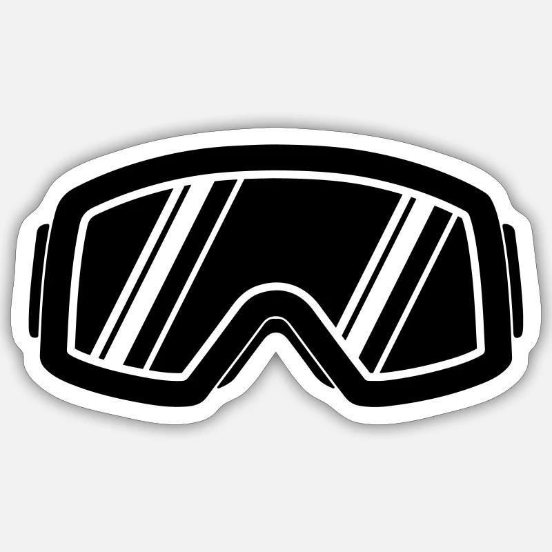 Ski Goggles - Sticker size S (10 x 10 cm) - white matte