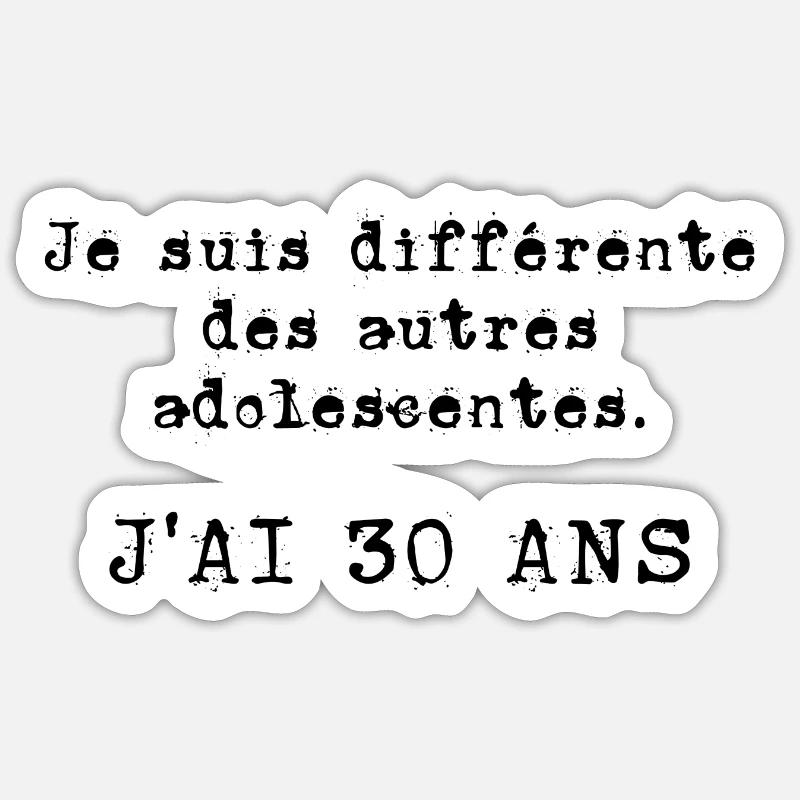 j'ai 30 ans - Sticker taille S (10 x 10 cm) - blanc mat
