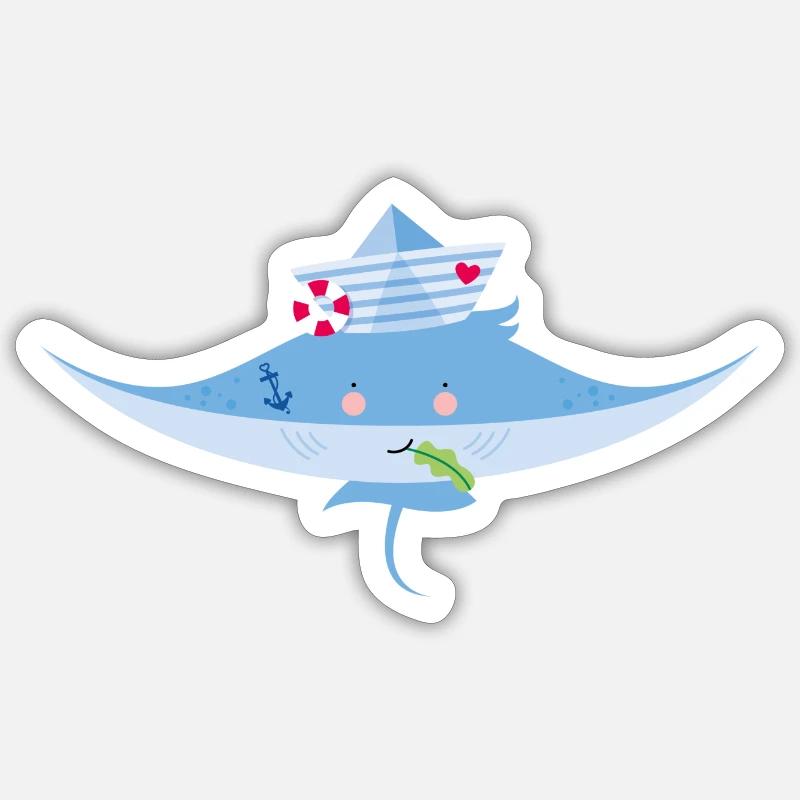 Rochen Sticker Größe S (10 x 10 cm)