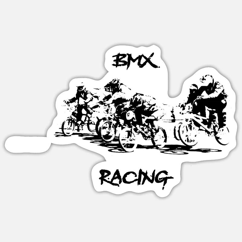 bmx - Sticker taille S (10 x 10 cm) - blanc mat