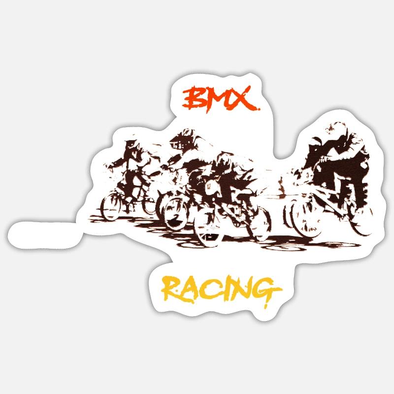 bmx - Sticker taille S (10 x 10 cm) - blanc mat