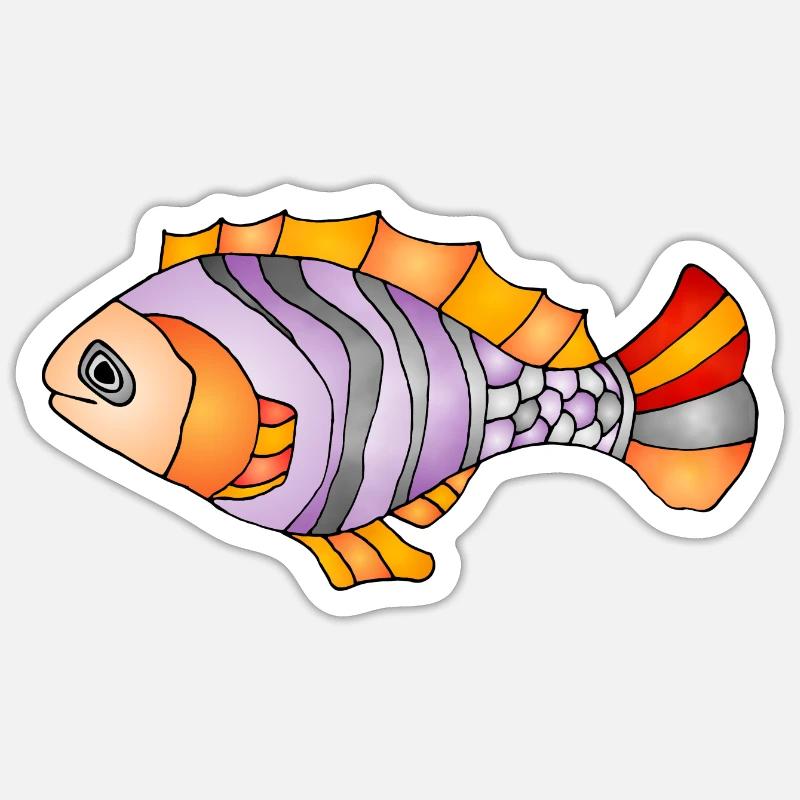 Fisch - Sticker Größe S (10 x 10 cm) - Mattweiß