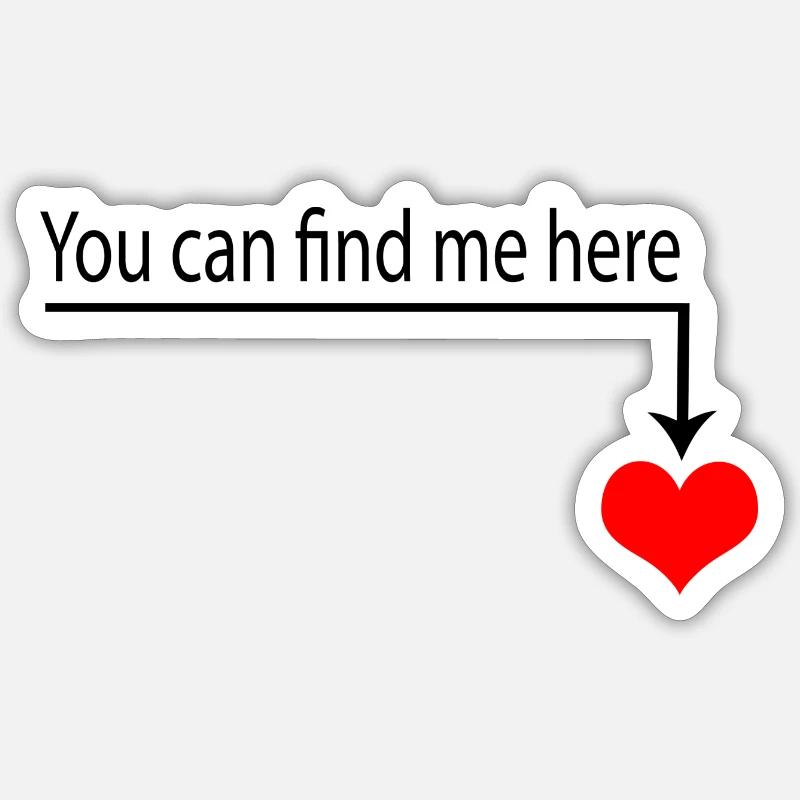 Rotes Herz Geschenkidee - Sticker Größe S (10 x 10 cm) - Mattweiß