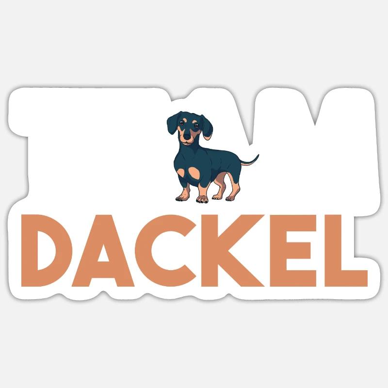 Hund Dackel - Sticker Größe S (10 x 10 cm) - Mattweiß