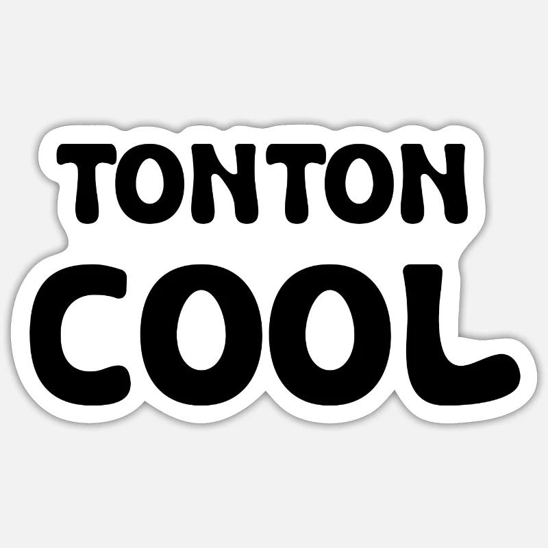tonton cool - Sticker taille S (10 x 10 cm) - blanc mat