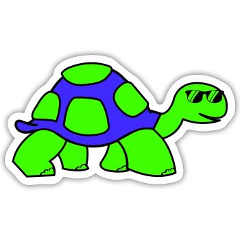 Tortue fraîche - Sticker taille S (10 x 10 cm) - blanc mat - Devant