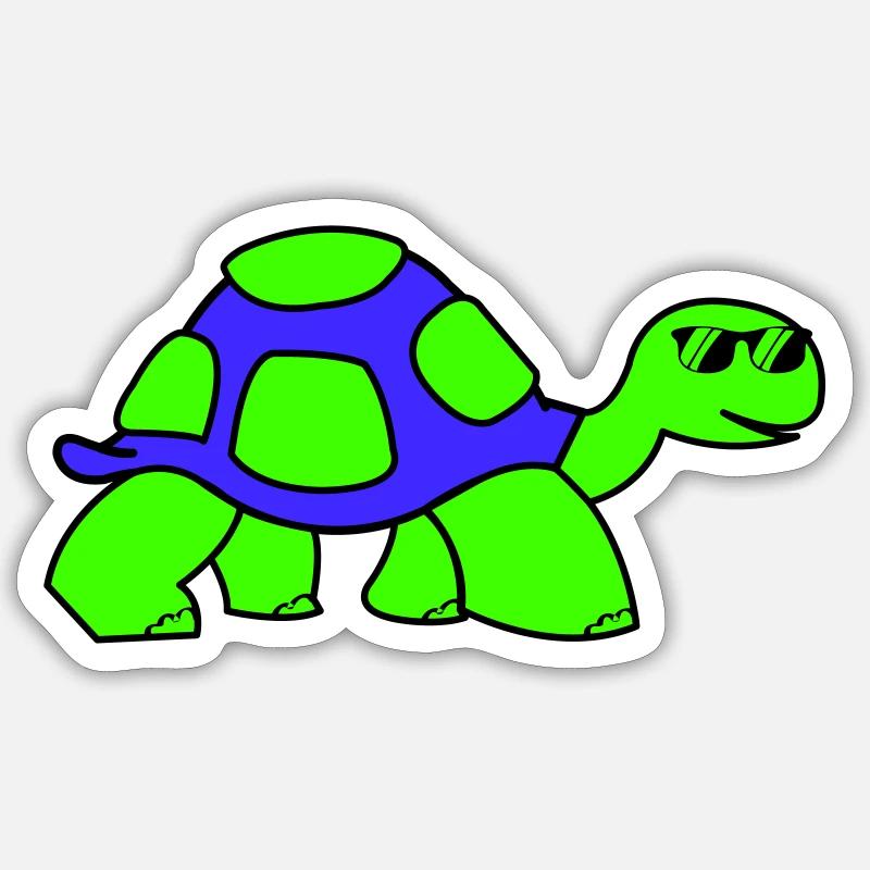 cool turtle - Sticker size S (10 x 10 cm) - white matte