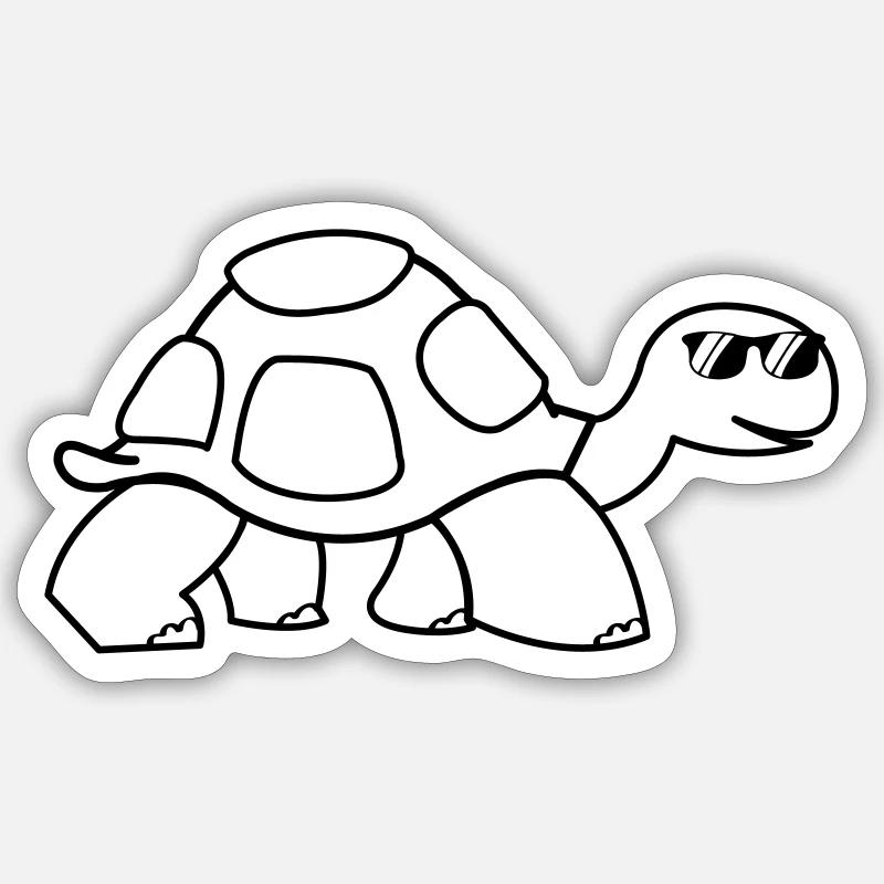 cool turtle - Sticker size S (10 x 10 cm) - white matte