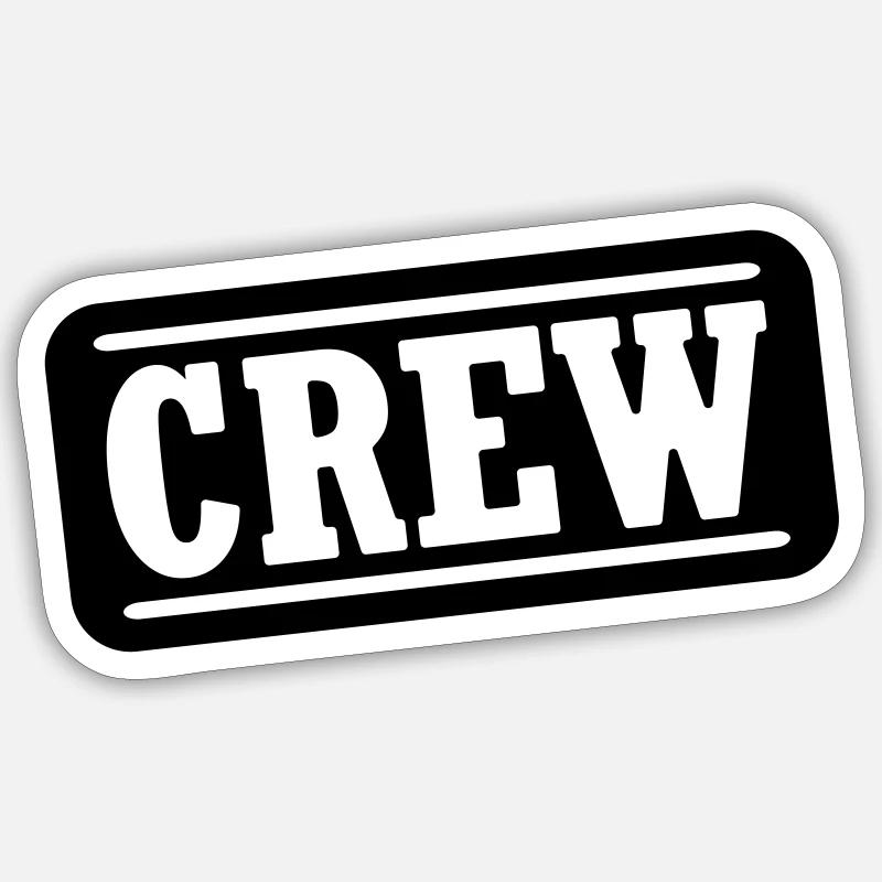 Crew Stempel - Sticker Größe S (10 x 10 cm) - Mattweiß
