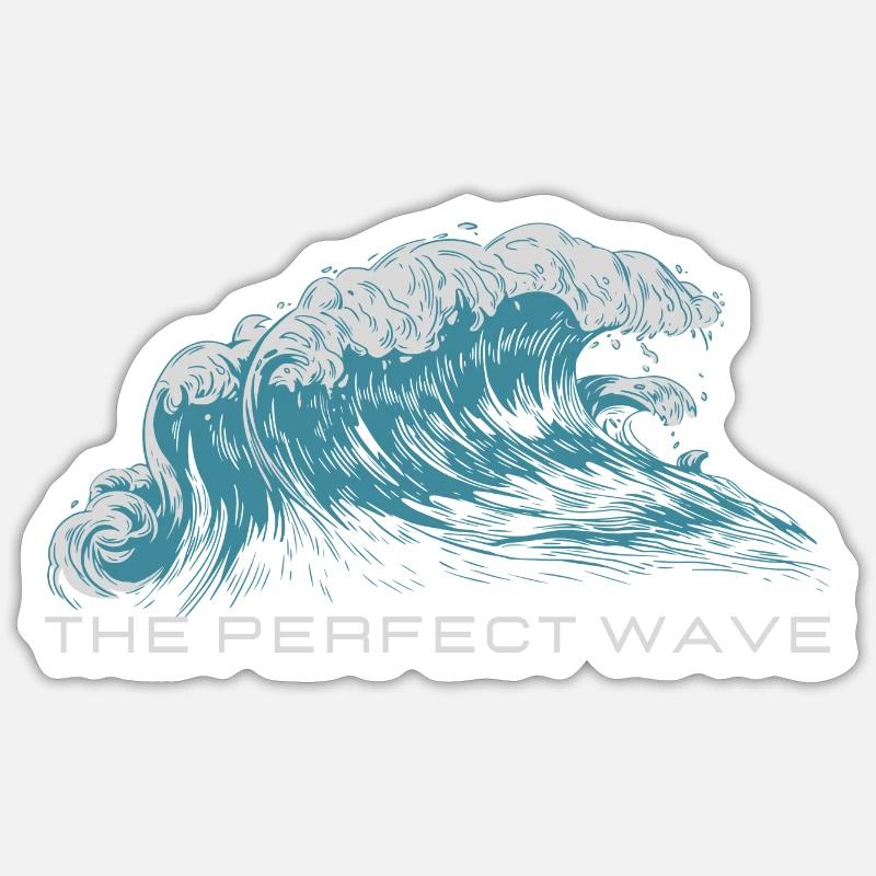 The perfect wave - Sticker Größe S (10 x 10 cm) - Mattweiß