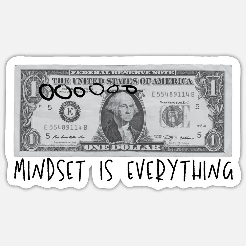 MINDSETIS EVERYTING - Sticker Größe S (10 x 10 cm) - Mattweiß