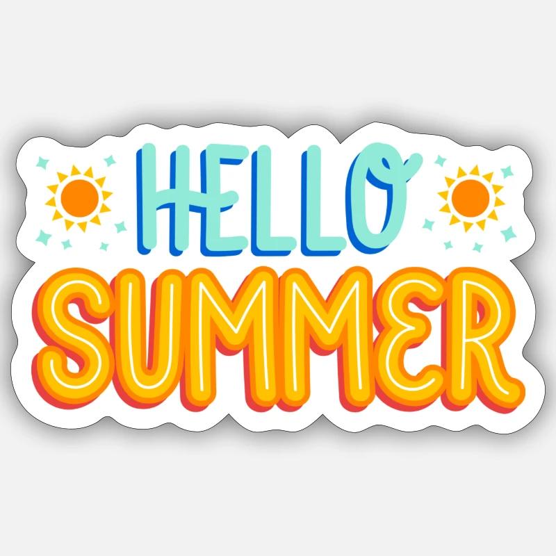 HELLO SUMMER Sticker size S (10 x 10 cm)