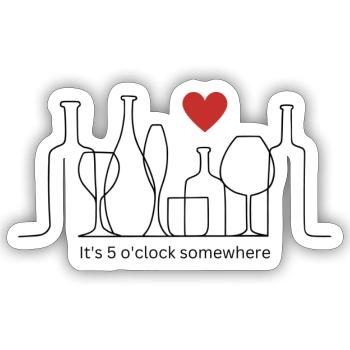 It's 5 o'clock somewhere - Sticker Größe S (10 x 10 cm) - Mattweiß - Vorne