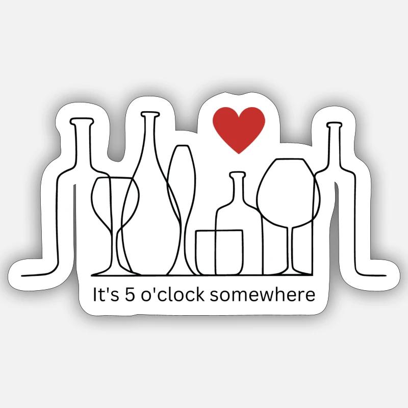 It's 5 o'clock somewhere Sticker Größe S (10 x 10 cm)