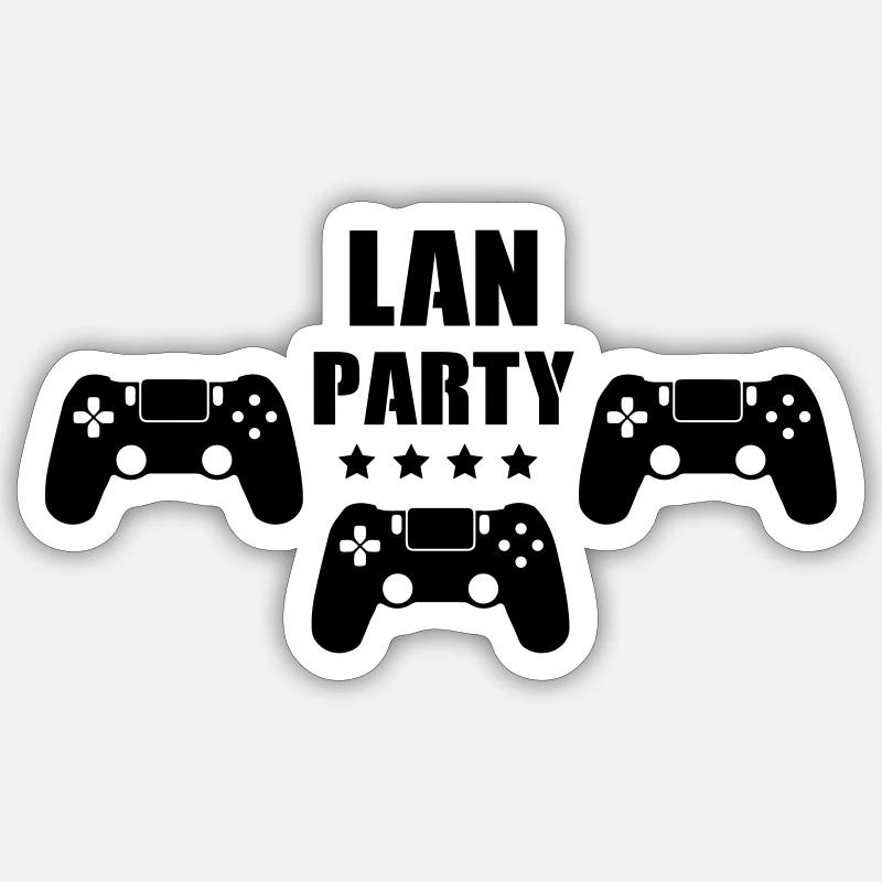 LAN Party - Sticker size S (10 x 10 cm) - white matte