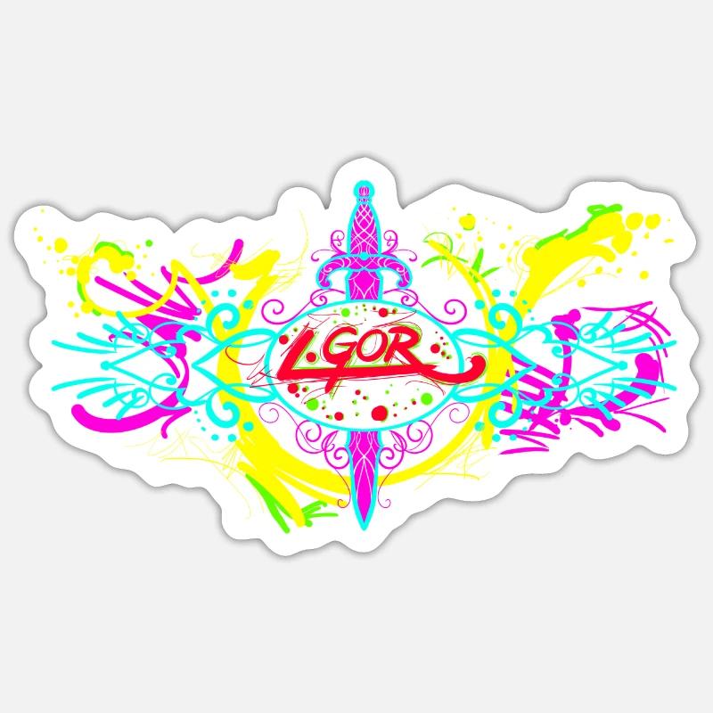 L.Gor Dolch Farbklecks Sticker Größe S (10 x 10 cm)