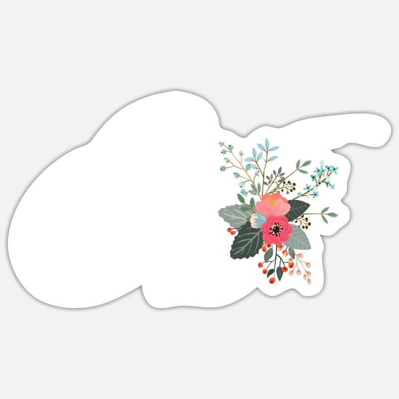 Lettre a fleuris - Sticker taille S (10 x 10 cm) - blanc mat