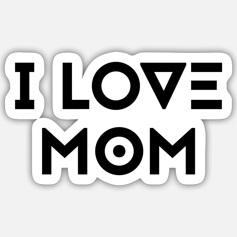 J’AIME MAMAN - Sticker taille S (10 x 10 cm) - blanc mat