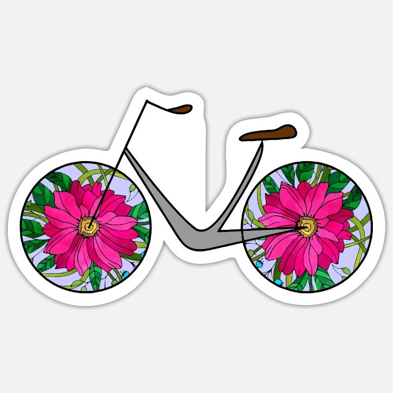 Vélo - Sticker taille S (10 x 10 cm) - blanc mat