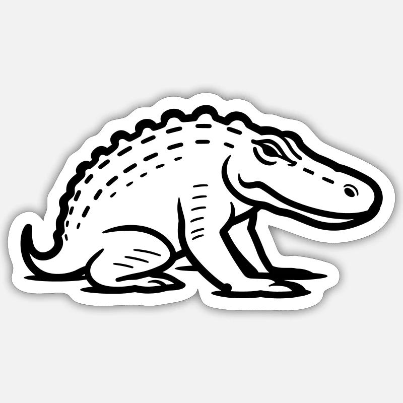 crocodile - Sticker size S (10 x 10 cm) - white matte
