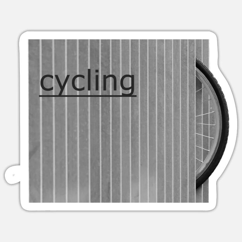 Le cycliste moderne gare son vélo comme ça - Sticker taille S (10 x 10 cm) - blanc mat