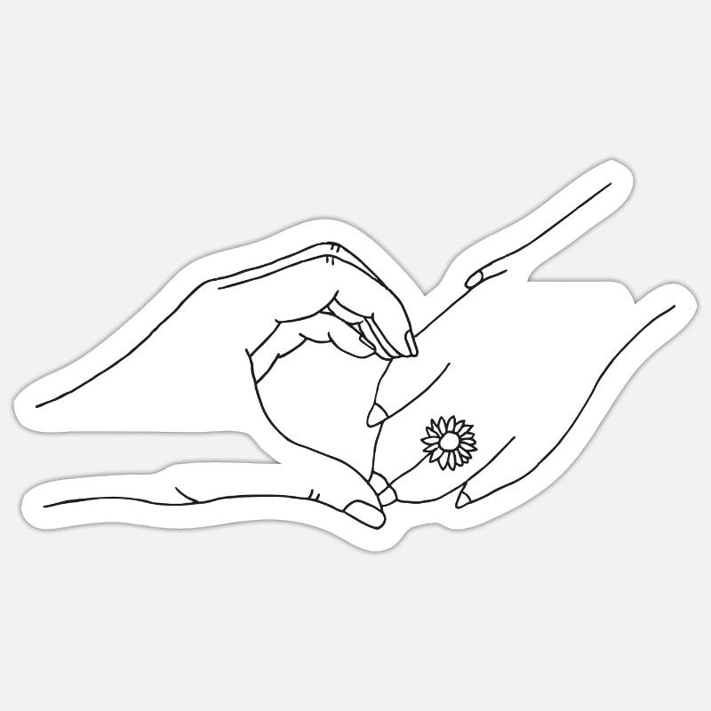 Hand mit Pfote - Sticker Größe S (10 x 10 cm) - Mattweiß