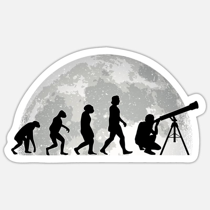 Astronomie Evolution Mond, astronomisch Sticker Größe S (10 x 10 cm)