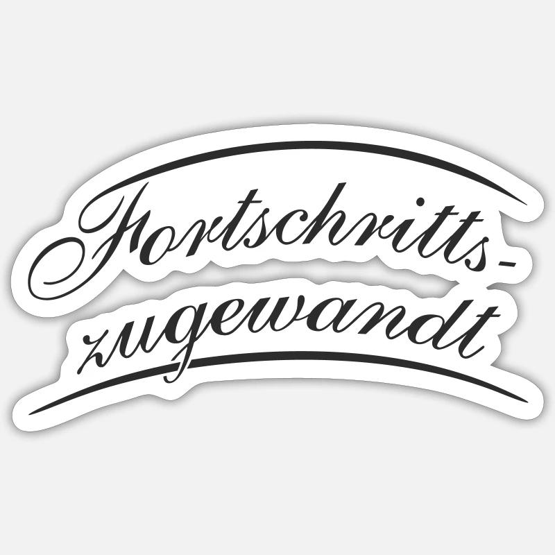 Fortschrittszugewandt - Sticker Größe S (10 x 10 cm) - Mattweiß