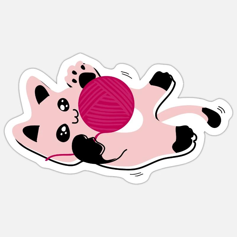 JEU DE CHAT - Sticker taille S (10 x 10 cm) - blanc mat