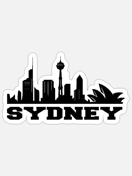 Sydney Design/ Stadt Design - Sticker Größe S (10 x 10 cm) - Mattweiß
